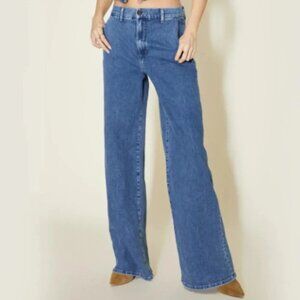 Le Jean Jude Trouser Wideleg Medium Wash Denim Size 26 EUC